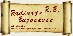 Radivoje Bujošević vizit kartica